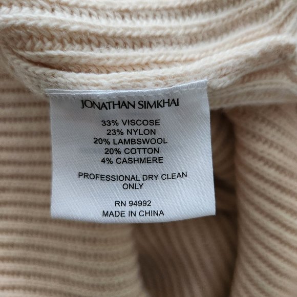 Jonathan Simkhai Annette Henley Dress Ecru L - Picture 4 of 8